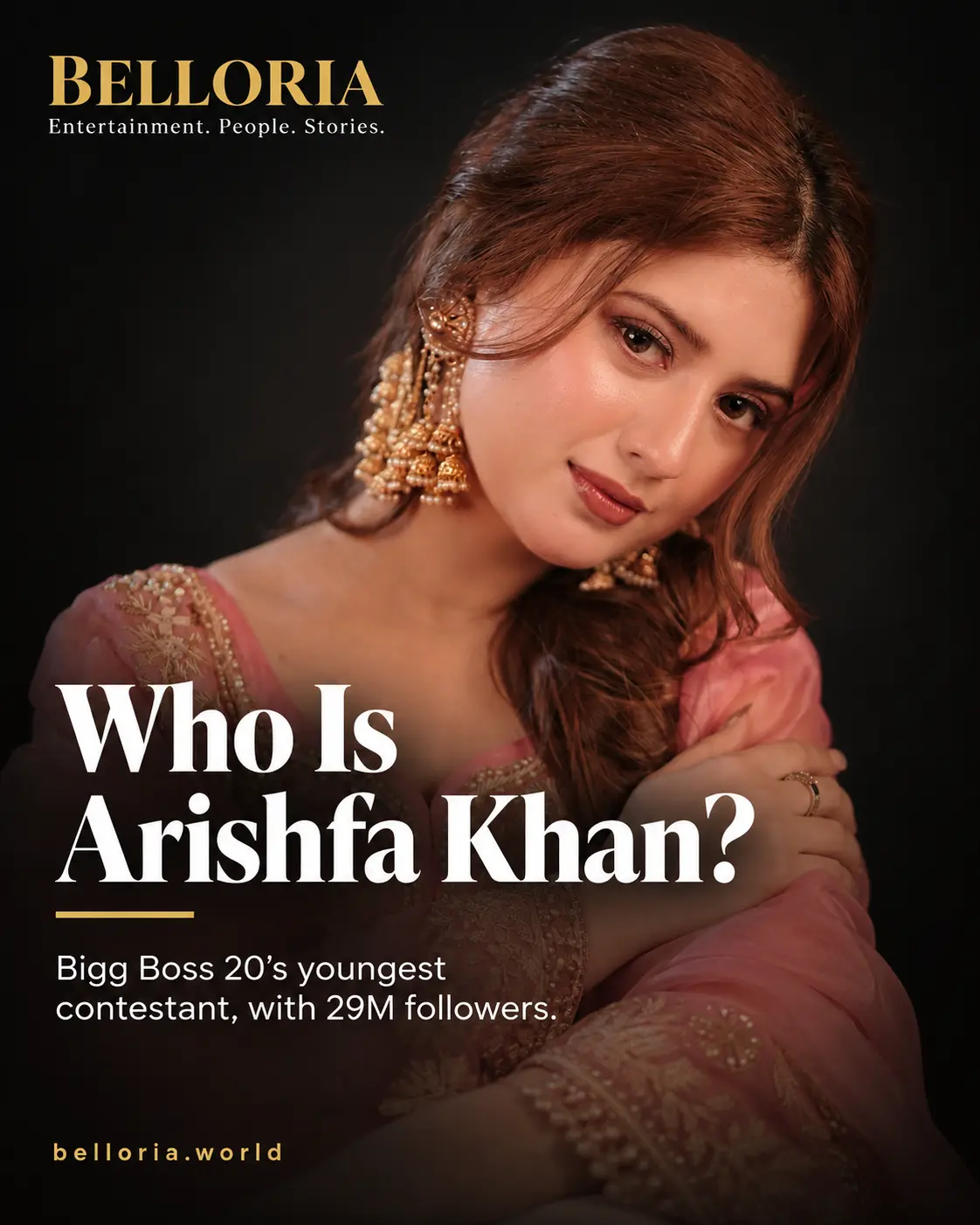 Belloria editorial portrait of actress and Bigg Boss 20 contestant Arishfa Khan