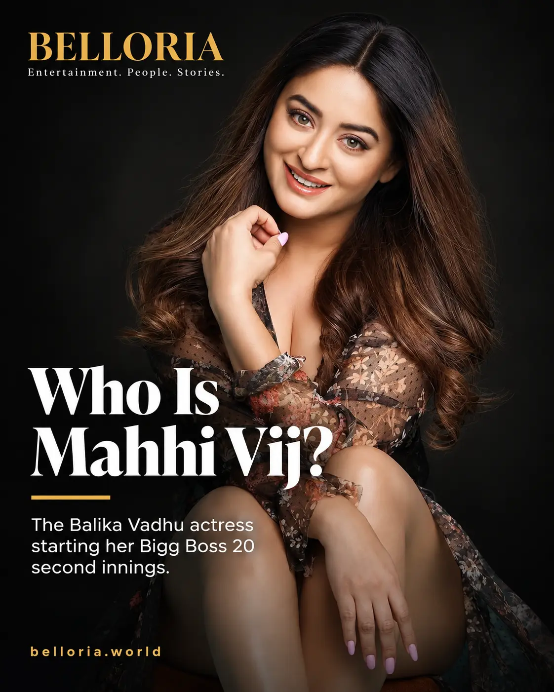 Belloria editorial portrait of actress and Bigg Boss 20 contestant Mahhi Vij