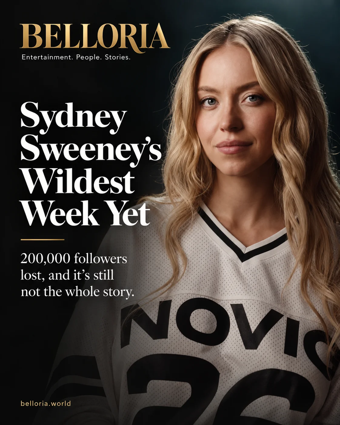 Sydney Sweeney at a public event amid the September 2026 Novig ad controversy