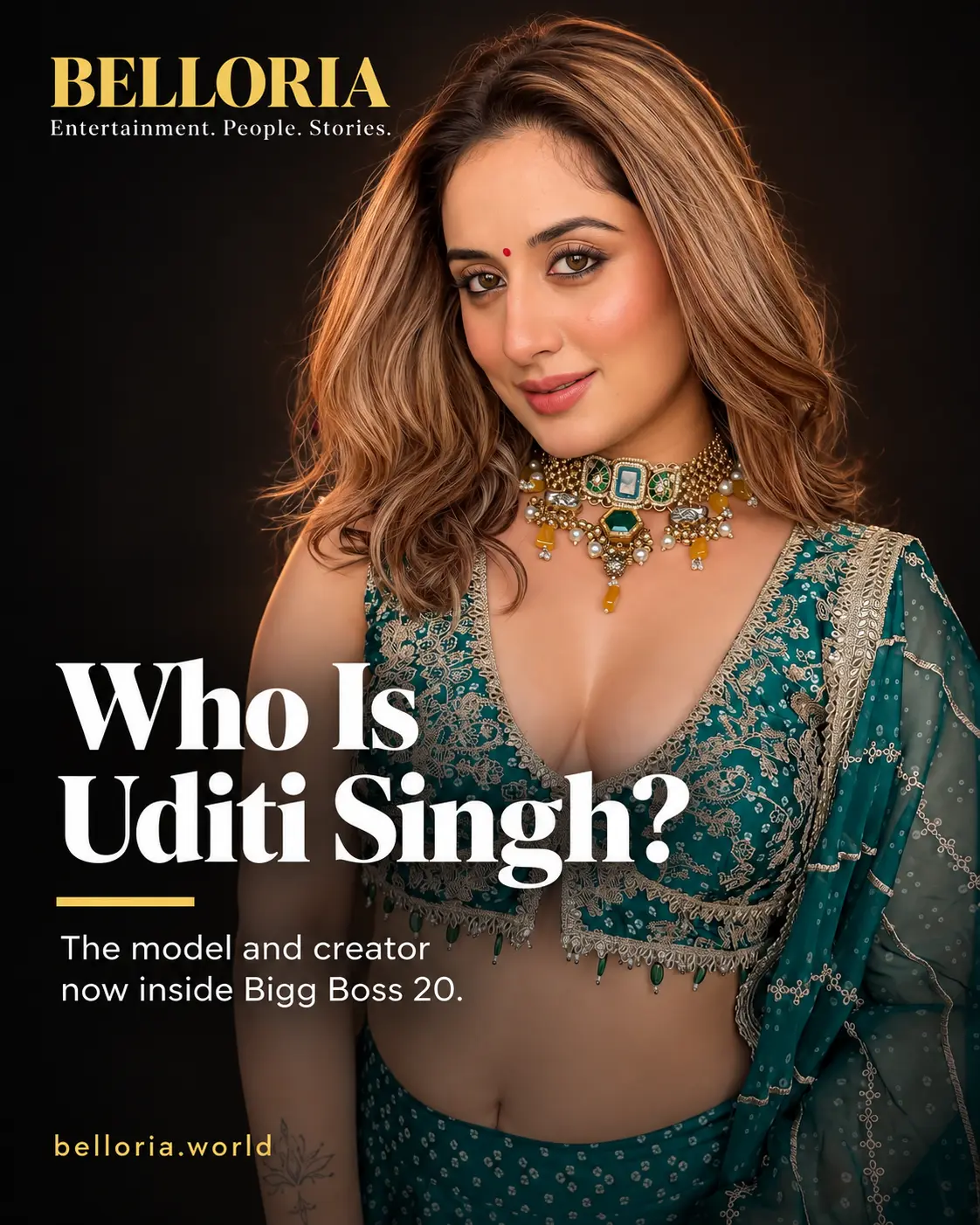 Belloria editorial portrait of model and Bigg Boss 20 contestant Uditi Singh