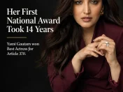 Yami Gautam on a Belloria graphic reading Her First National Award Took 14 Years
