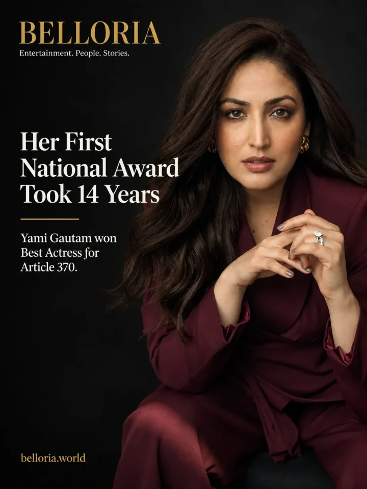 Yami Gautam on a Belloria graphic reading Her First National Award Took 14 Years
